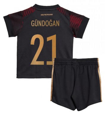Tyskland Ilkay Gundogan #21 Udebanesæt Børn VM 2022 Kort ærmer (+ korte bukser)
